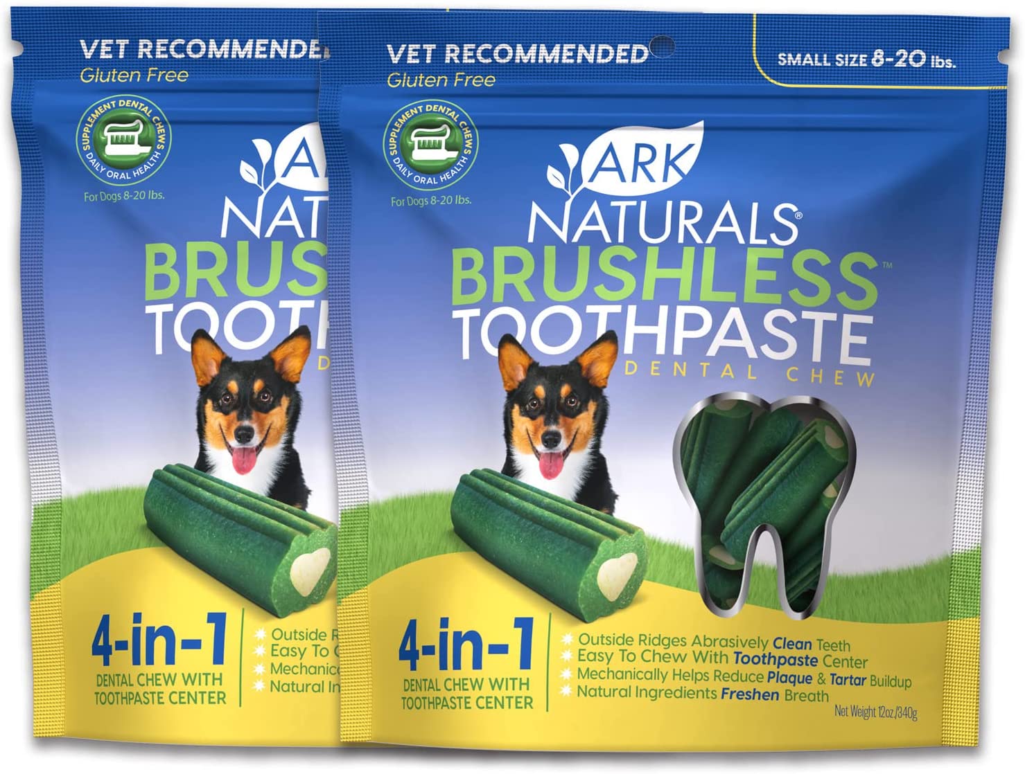 Ark Naturals Brushless Toothpaste, Dog Dental Chews For Small Breeds