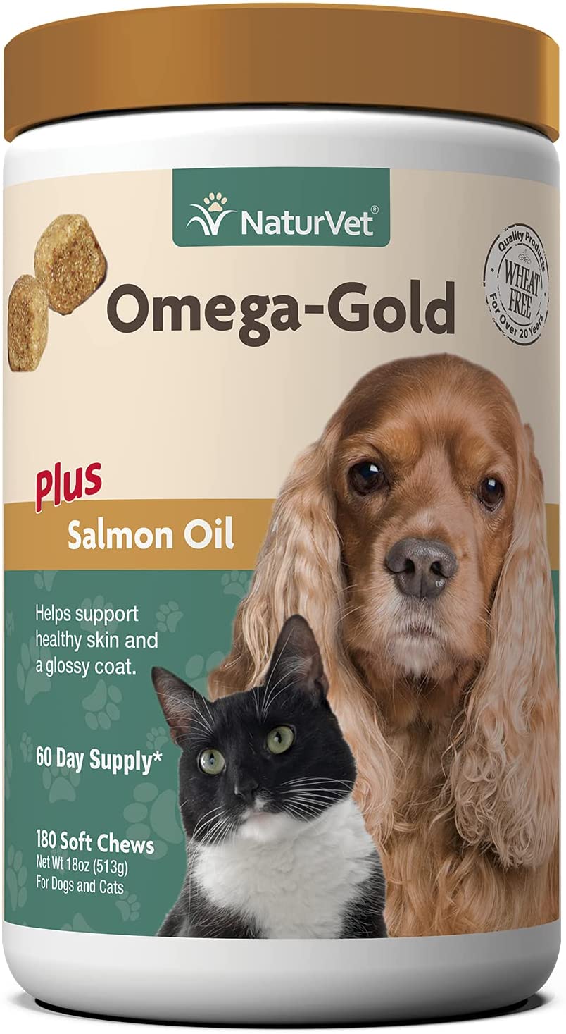 Naturvet OmegaGold Plus Salmon Oil Supports Healthy Skin & Glossy