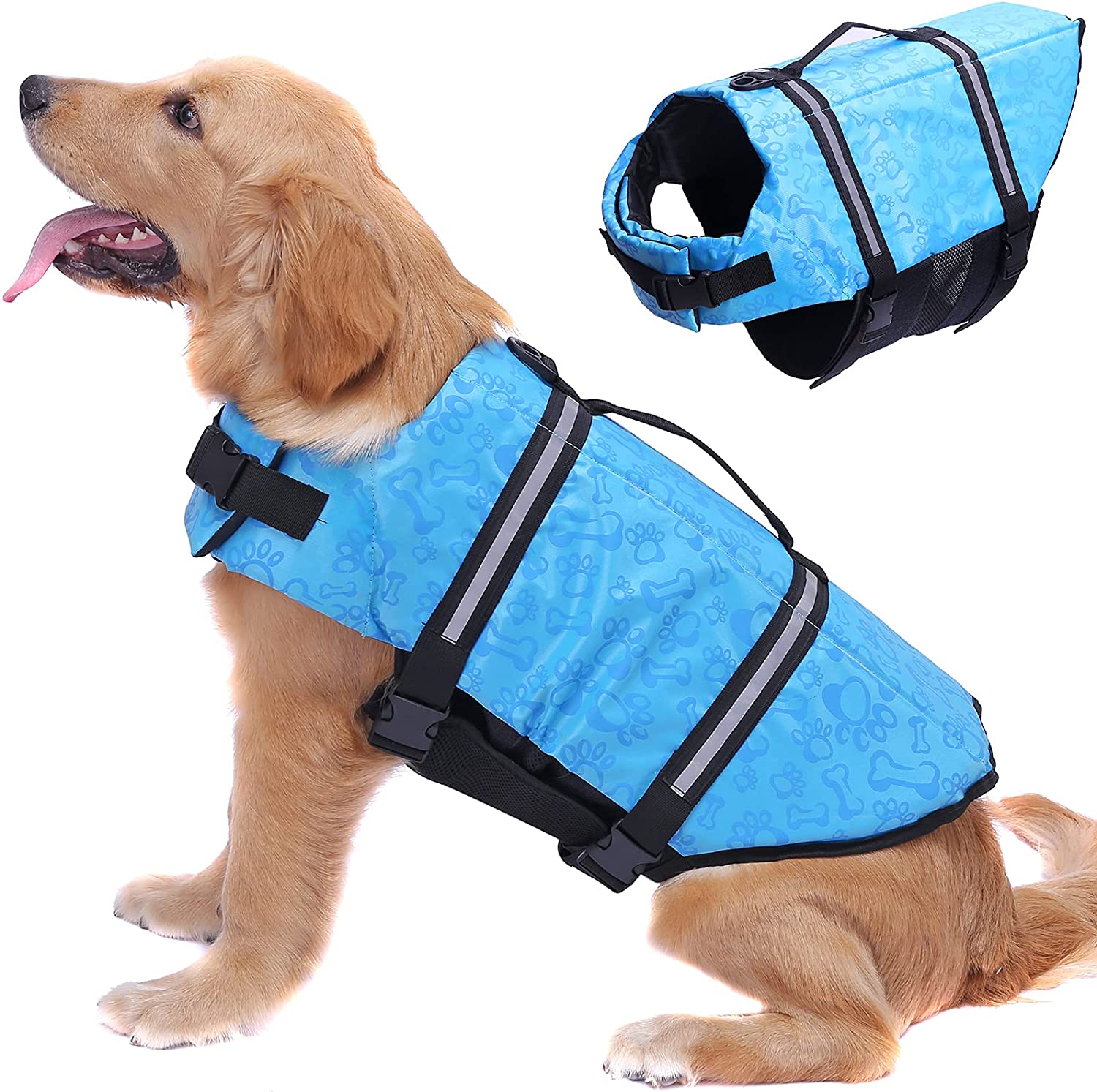 Dog Life Jacket, Dog Life Vest For Swimming Boating, Reflective