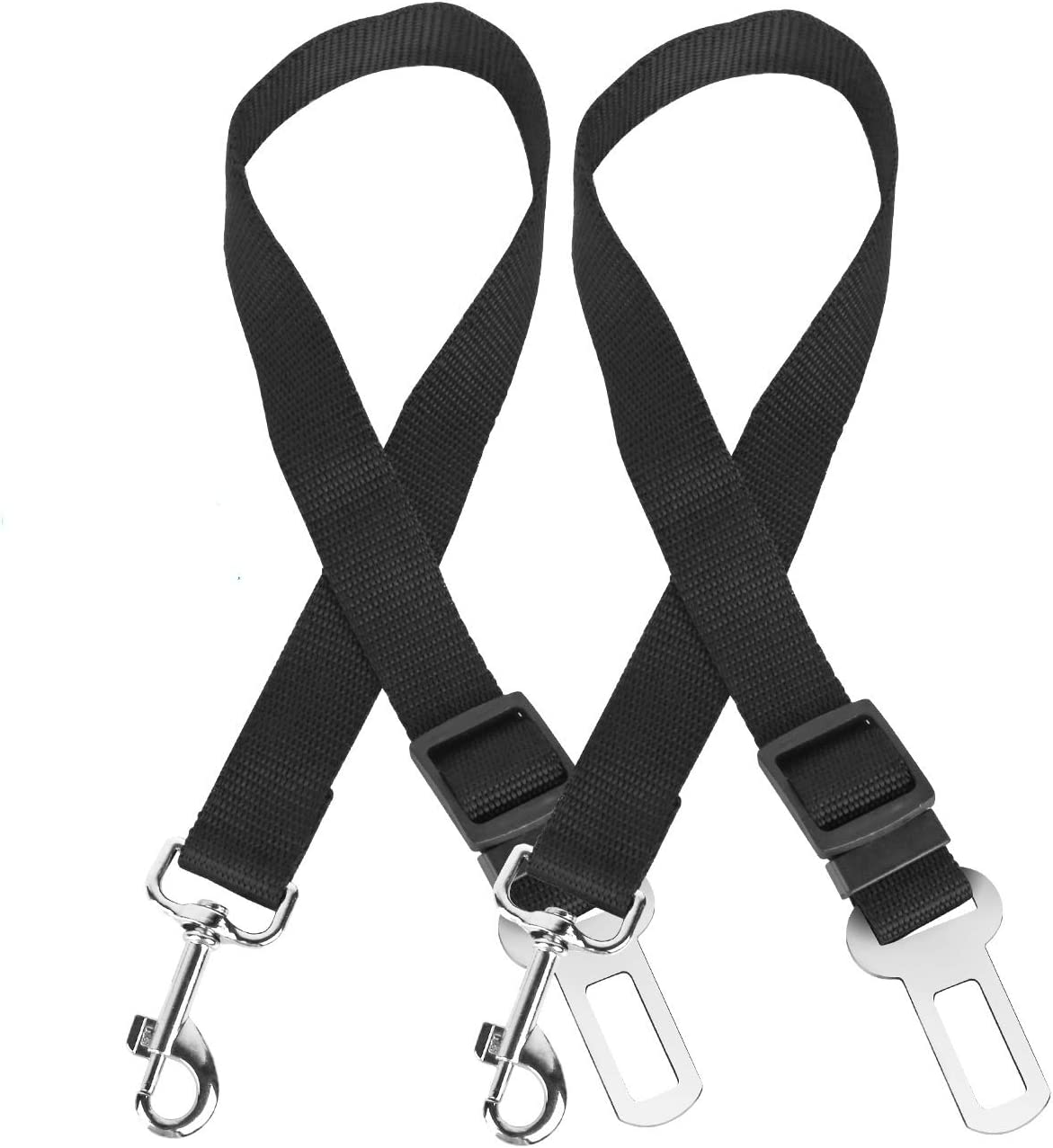 2 Pack Adjustable T∠ Free Pet Safety Vehicle Seat Belt Lead Harness For ...