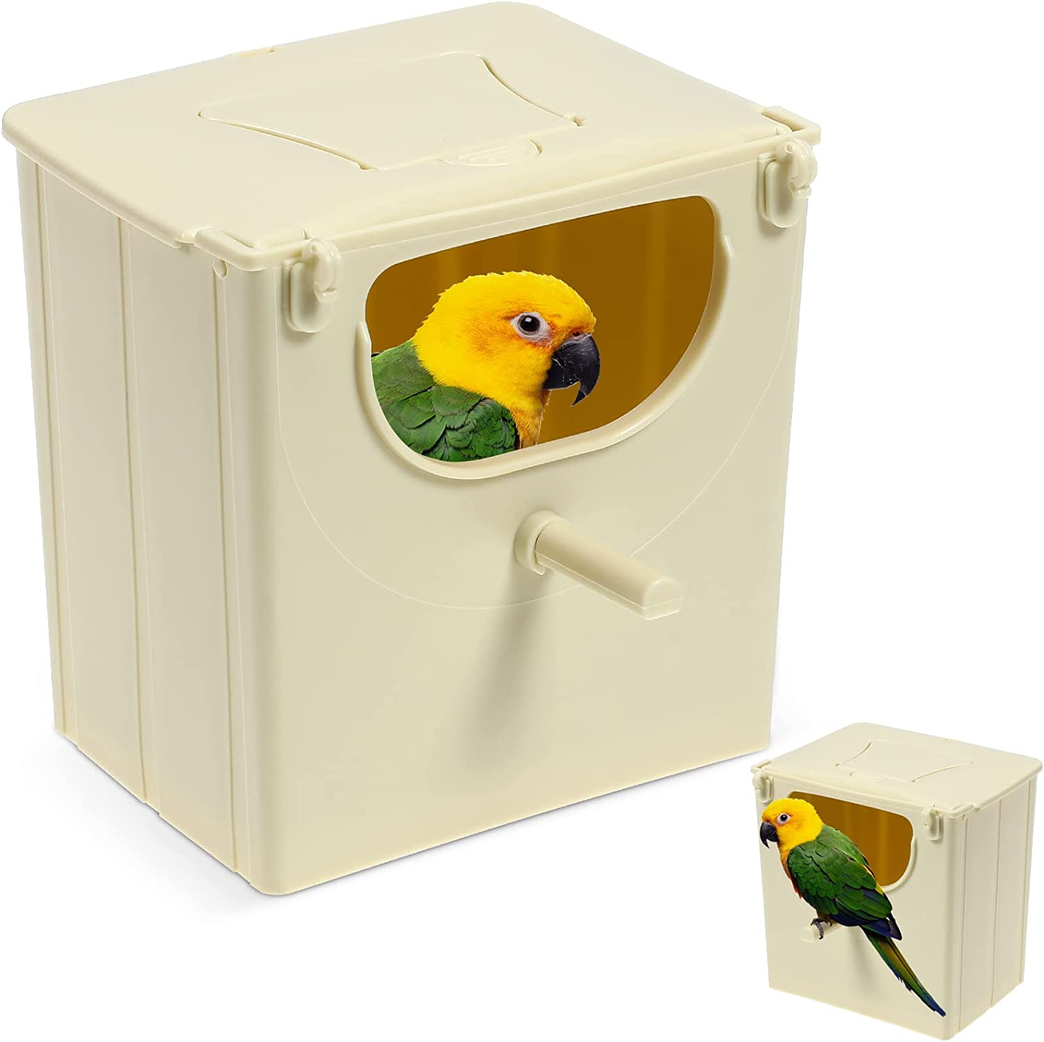 Parakeet Nesting Box, Bird Nest Breeding Box Bird Hut Cage Mounted ...