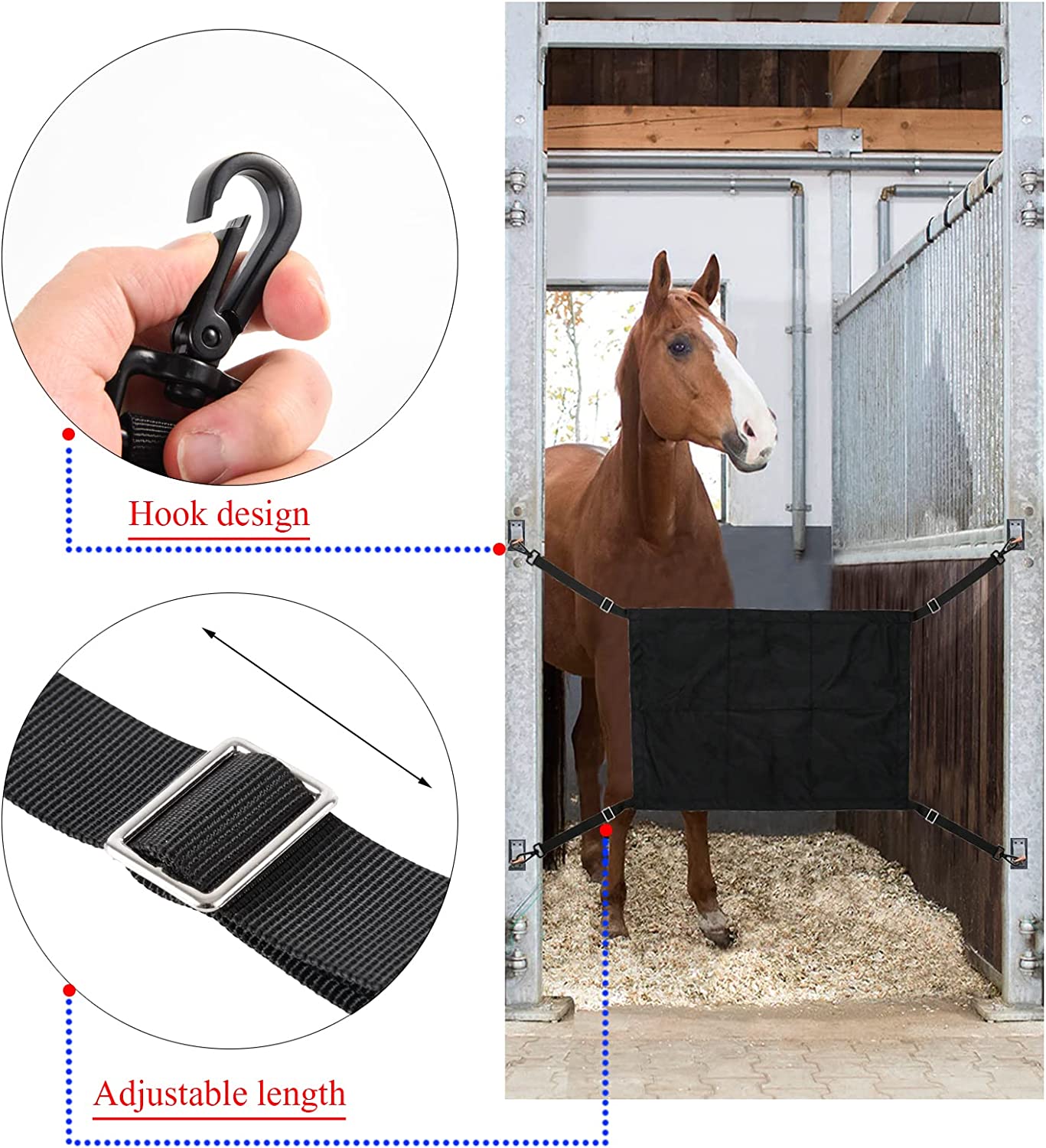 Horse Stall Guard With Swivel Snap Hook,Horse Stall Aisle Guard Fence ...