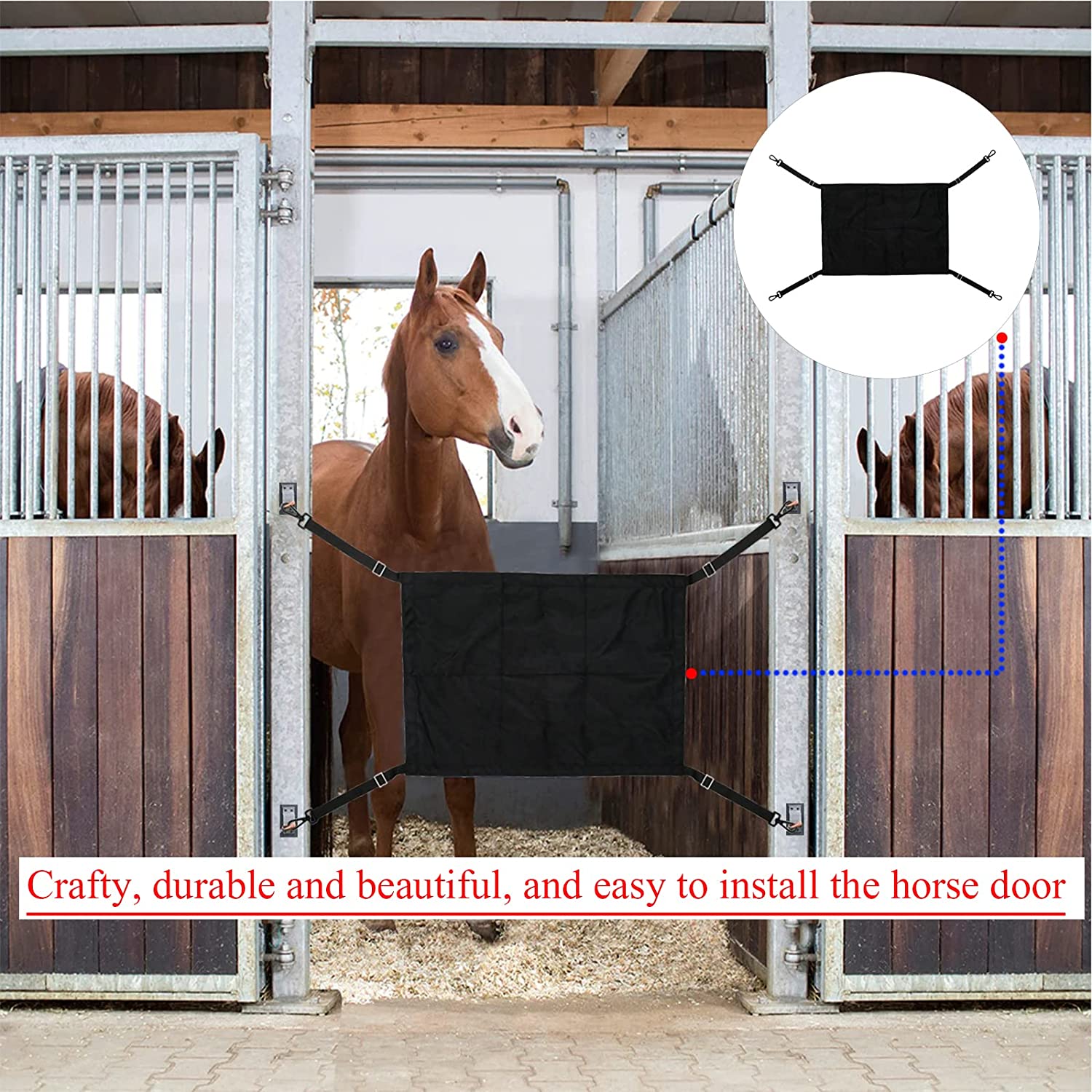 Horse Stall Guard With Swivel Snap Hook,Horse Stall Aisle Guard Fence ...